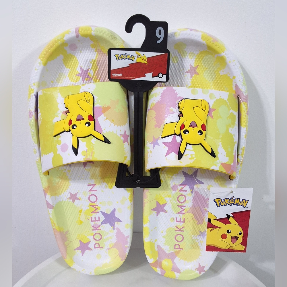 Pokemon Pikachu Women's Slides Sandals, Size 9, New With Tag